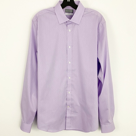 Michael Kors Other - NWT Michael Kors size L Men’s Button down Lilac Purple Slim-fit Shirt 16 34-35
